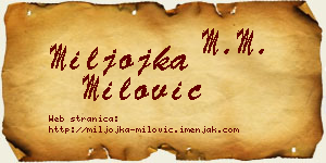 Miljojka Milović vizit kartica